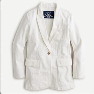 J. Crew Long Crew Blazer in white Denim Size 0